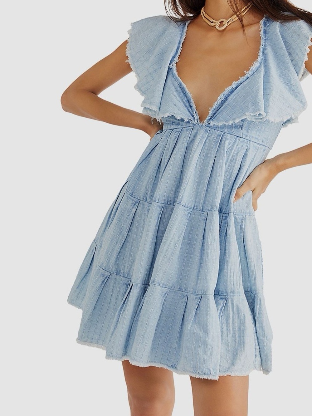 Free People Undone Tiered Mini Dress - Size S